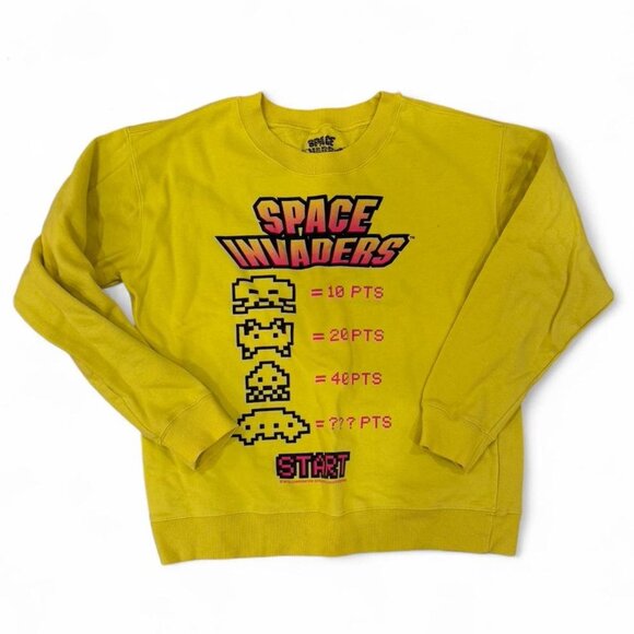 Yellow Space Invaders sweatshirt - Picture 1 of 2